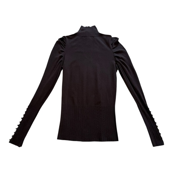 Nougat London Turtleneck Lace Front Long Sleeve Silk Sweater - Size 10 - Picture 5 of 14